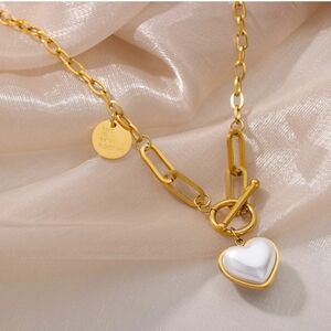 18k Gold Plated Pear Heart Pendant Necklace